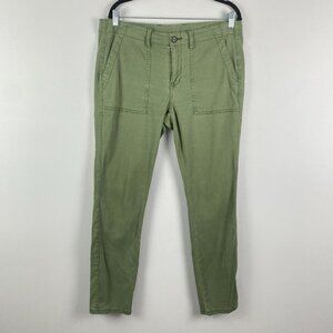 CAbi Women The Quest Skinny Stretch Cargo Pants Size 14 Olive Green Style #5315